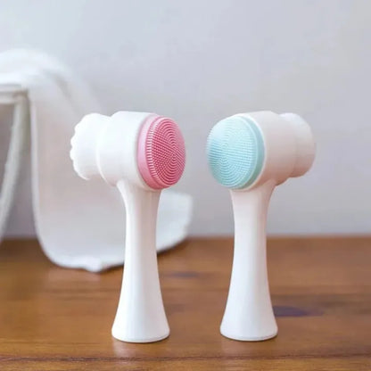 3D Double-Sided Silicone Facial Cleansing Brush