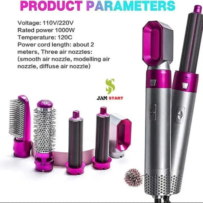 5 in 1 Hair Styler – Hot Air Brush Dryer