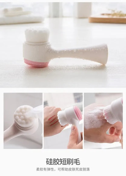 3D Double-Sided Silicone Facial Cleansing Brush