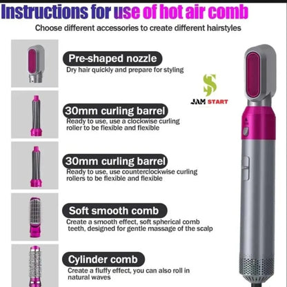 5 in 1 Hair Styler – Hot Air Brush Dryer