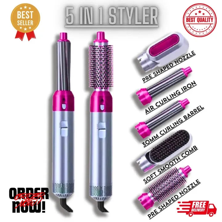 5 in 1 Hair Styler – Hot Air Brush Dryer