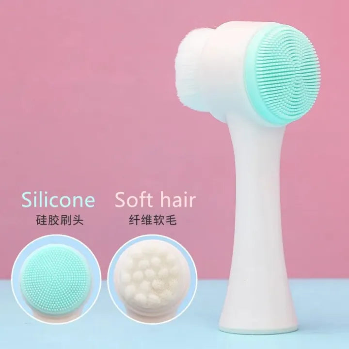 3D Double-Sided Silicone Facial Cleansing Brush